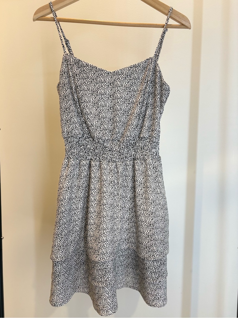 Emerald Sundae Black & White Spotted Spaghetti Strap Dress